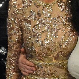Nadine Merabi  Champagne sequence Jumpsuit!